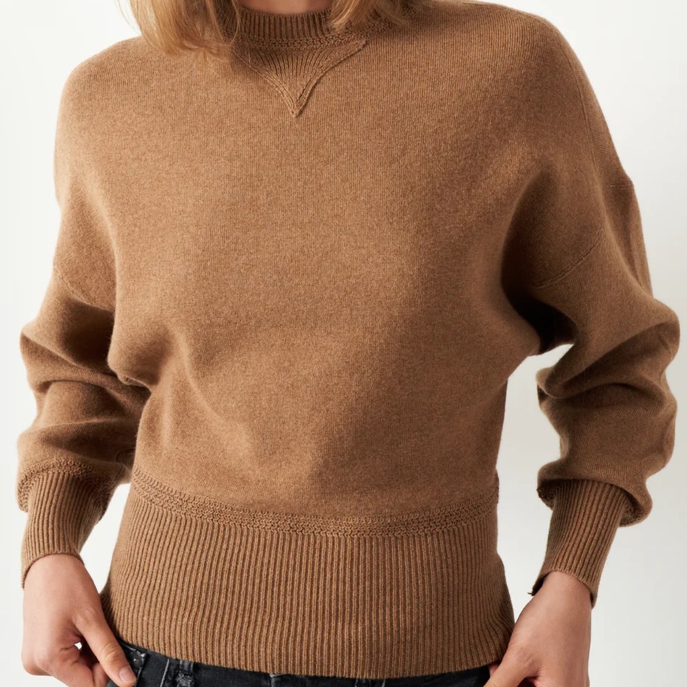 Isabel Marant Brown Cashmere-Blend Crewneck Sweater